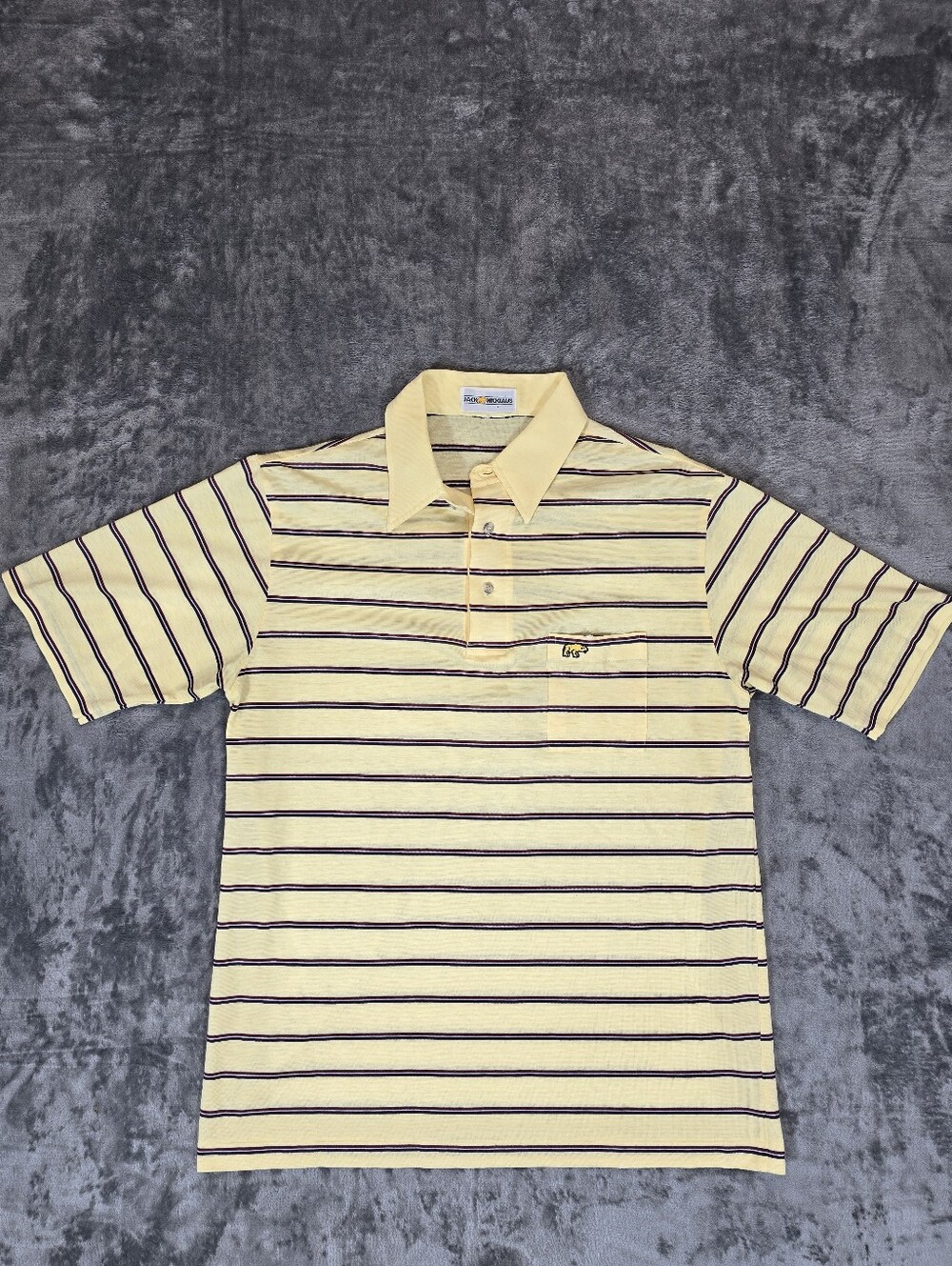 Vintage Jack Nicklaus Yellow Striped Polo Size Large